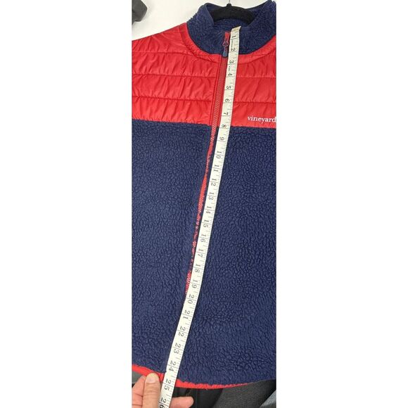 Vintage Vineyard Vines #100134 Sherpa Fleece‎ Men's Vest - Red and Blue - Small - Picture 14 of 15